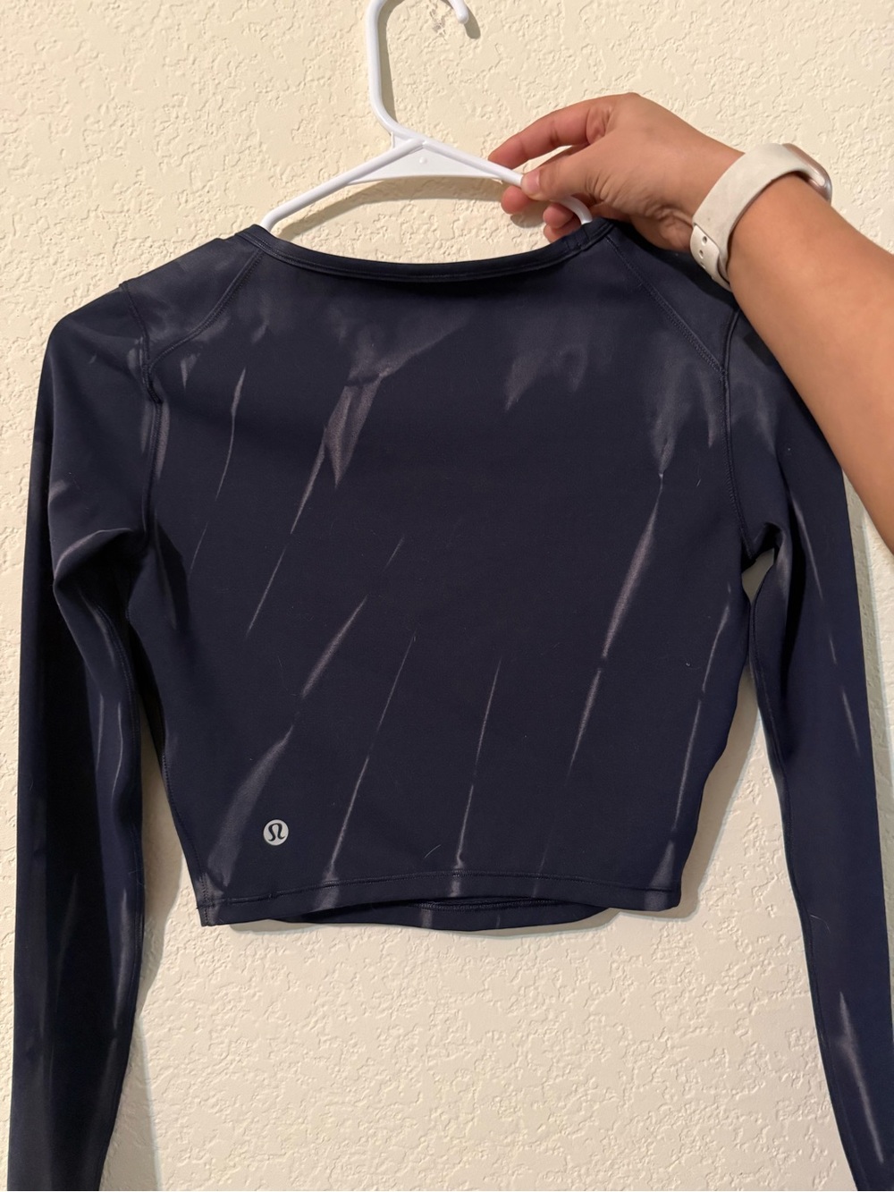 Lululemon Wunder Train Cropped Long Sleeve Blue/Navy Size 2